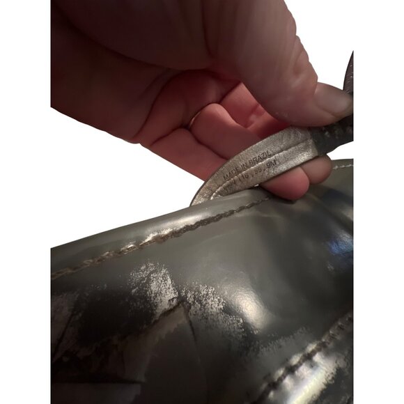 Tory Burch Silver Miller Logo Thong Sandals Size 9 - Picture 7 of 7